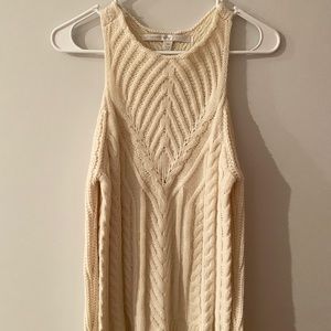 Cold-Shoulder Cable Knit Sweater